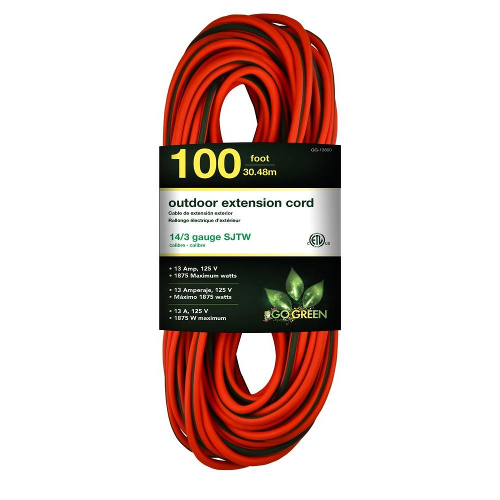 100 FT 14/3 SJT W-A ETL
ORANGE 
W GREEN STRIPE